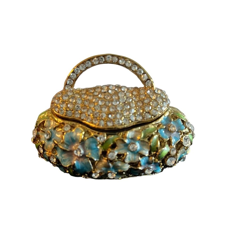 Flower Design Trinket Box & Enamel Detailing
